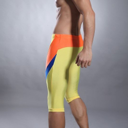 Мужские бриджи желтые с оранжевой вставкой Superbody Yellow