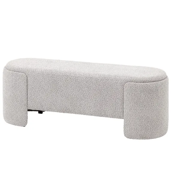 Банкетка Taks 115х41 см, светло-серое букле