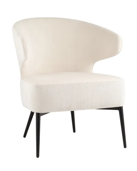 Лаунж-кресло Royal Stripes велюр молочный