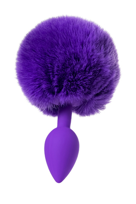 Анальная втулка с хвостом Bunny, силикон, Ø 2,8 см, фиолетовый