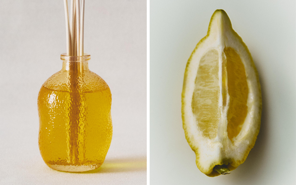 Zara Home Аромадиффузор Ginger Lemon 180 мл, тростниковые палочки микадо, аромат свежий цитрусовый, Горчичный