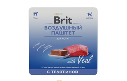 BRIT PREMIUM, Воздушный паштет для котят, Телятина, 100 гр.