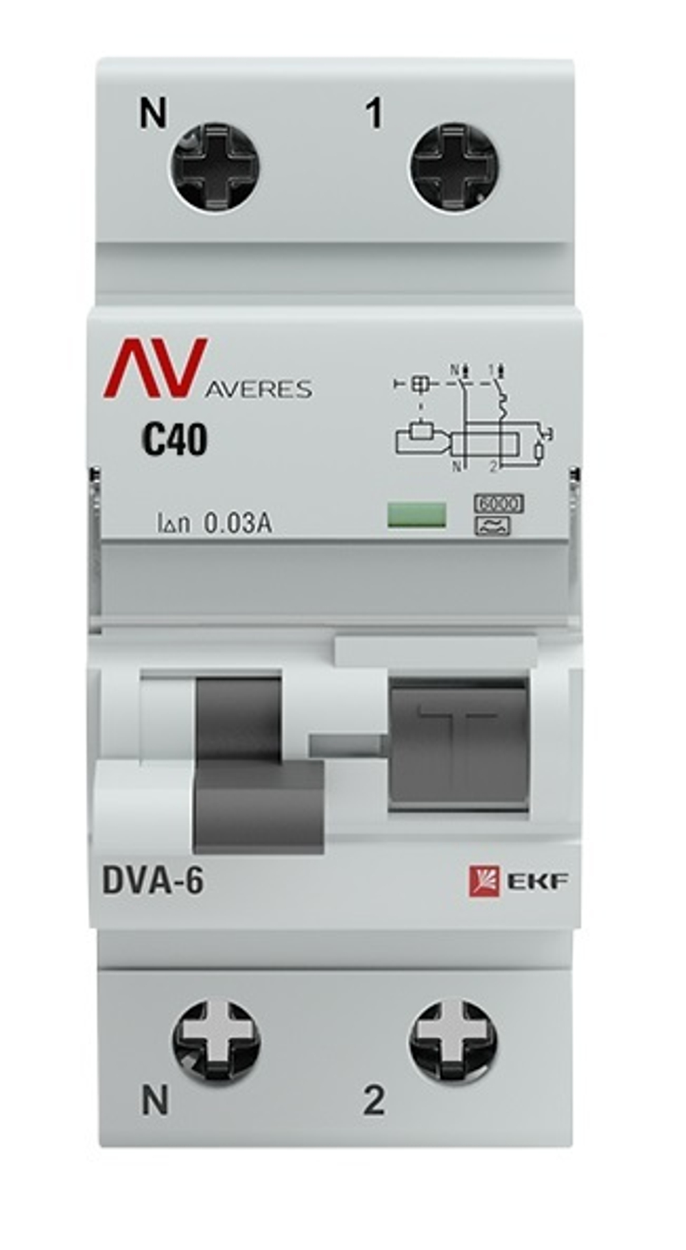 Автомат дифференциальный EKF rcbo6-1pn-40C-30-a-av