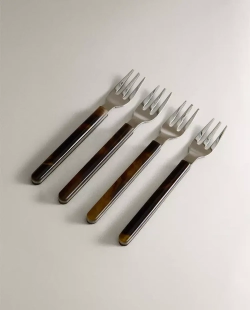 ZARA HOME НАБОР ИЗ 4 ВИЛОК, КОРИЧНЕВЫЙ