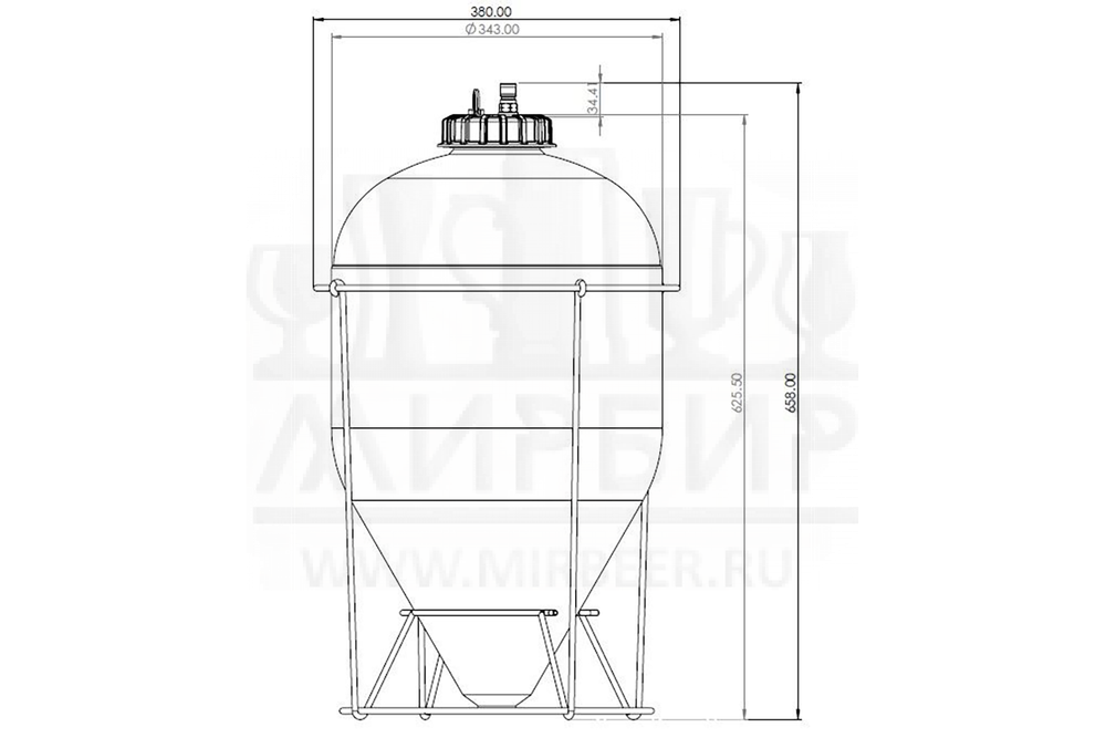 ЦКТ Fermenter King Snub Nose, пластик, 35 л