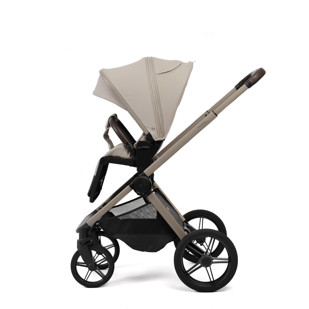 Коляска 2 в 1 Peppy Monaco thermo Latte (бежевый), рама серо-коричневая
