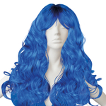 Парик карнавальный, 160 гр, Локоны, Синий