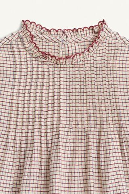 ZARA БЛУЗА С ВЫШИВКОЙ, БОРДОВЫЙ/ЭКРЮ