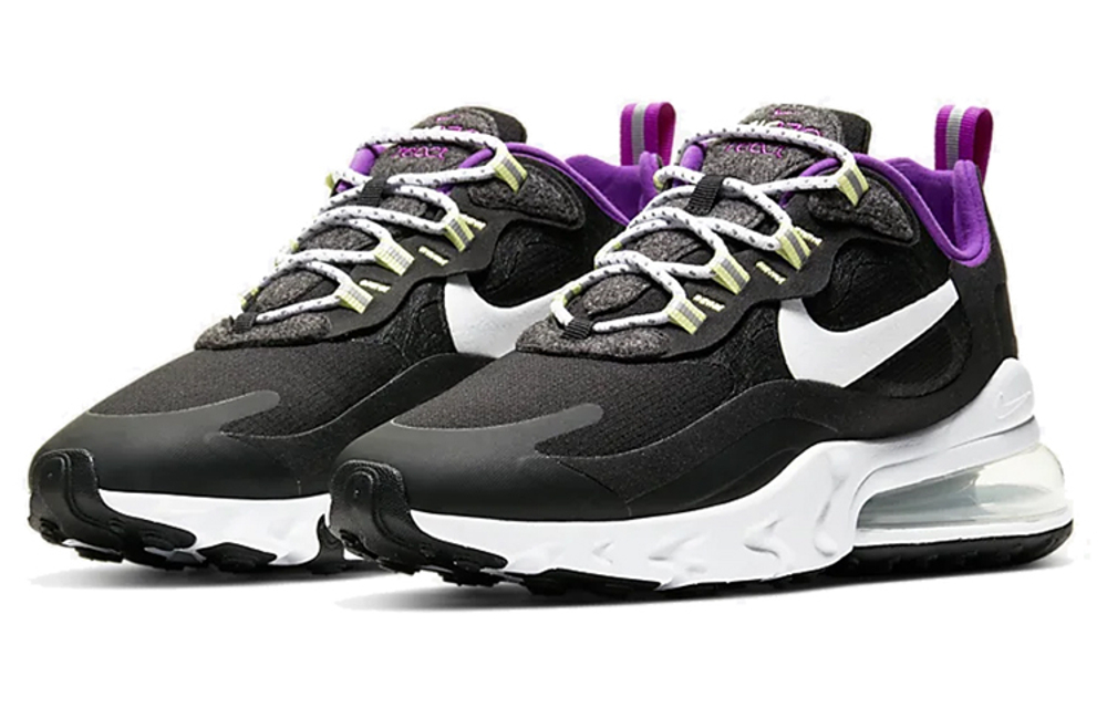 Nike Air Max 270 retro comfortable non-slip lightweight low-top air cushion casual running shoes women's black and purple