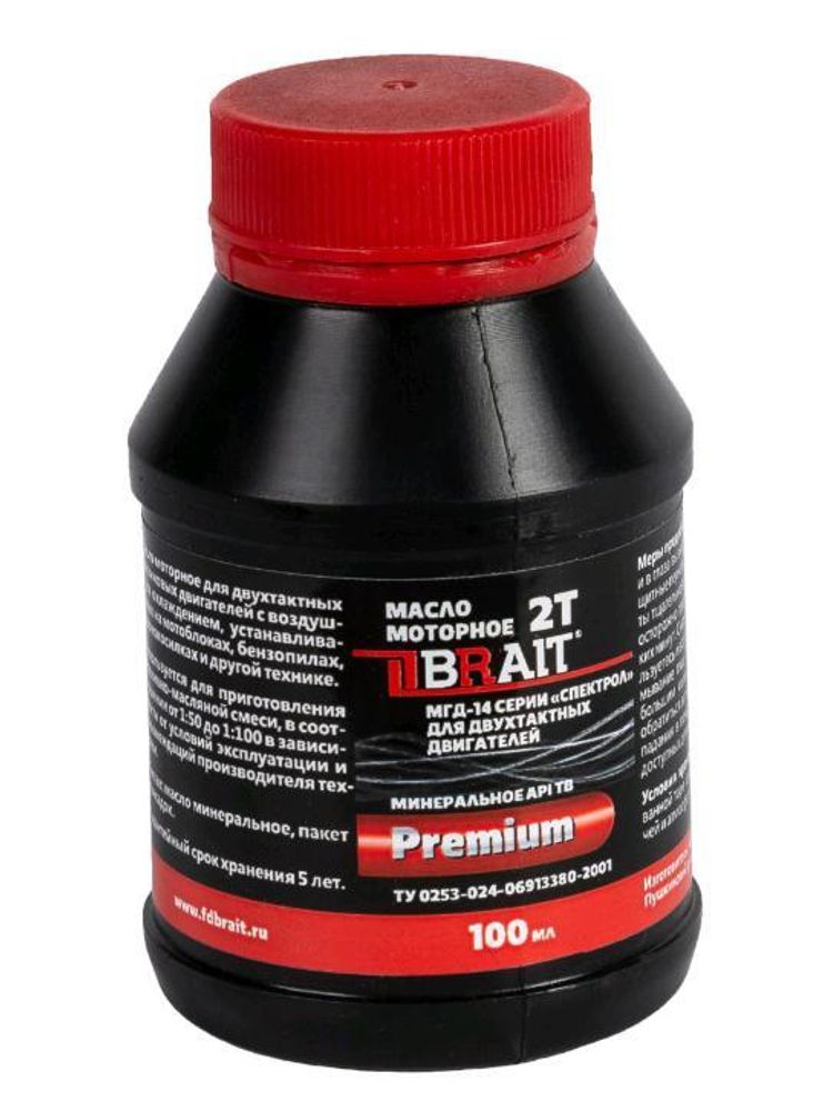 Масло 2х-тактное для двигателей минеральное API TB 100мл. Brait