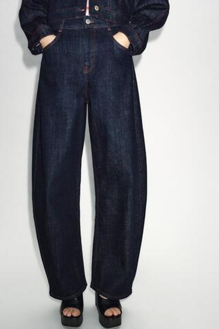 ZARA ДЖИНСЫ Z1975 BARREL С ВЫСОКОЙ ПОСАДКОЙ, СИНИЙ