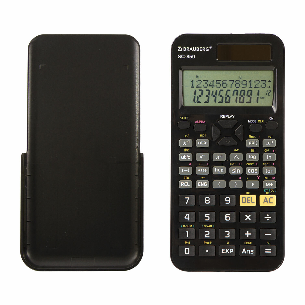 Калькулятор инженерный BRAUBERG SC-850 (163х82 мм) 240 функций 10+2 разрядов двойное питание черный
