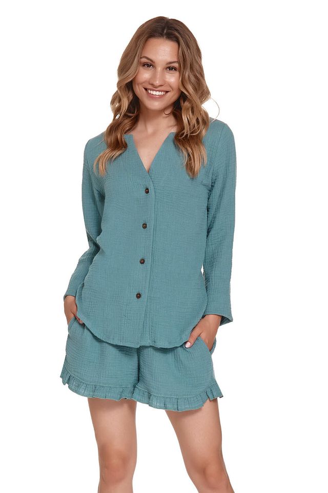 Рубашка из муслина зеленого цвета