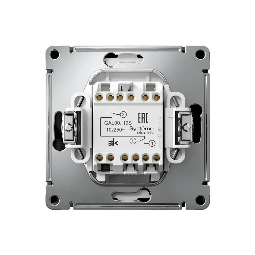 ARTGALLERY 2-клавишный ВЫКЛЮЧАТЕЛЬ ДЛЯ ЖАЛЮЗИ, 2х сх.4, 10А, механизм, быстрозажим. клем., КАРБОН