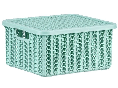 Коробка 1,5л Вязание с крышкой, фисташковый