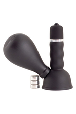 Вибратор на сосок с грушей черный 8 см