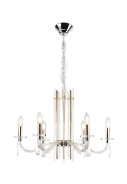 Люстра Crystal Lux AURELIO SP6 GOLD+CHROME/TRANSPARENT