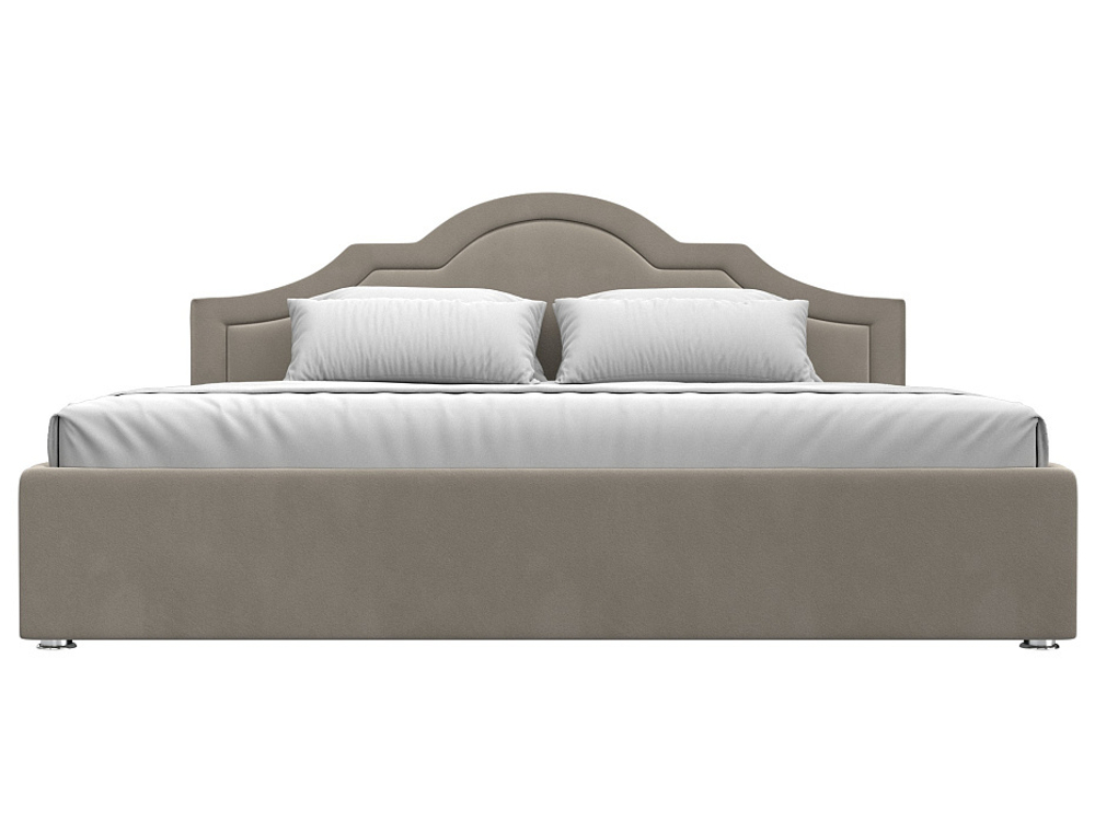 Кровать интерьерная Афина 200, Бежевый, Микровельвет, 108342