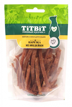 ТИТБИТ Лакомства для кошек "Нарезка из индейки" (Мясные снеки) 0,04 кг
