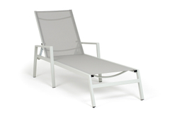 "Парма" шезлонг, каркас алюминий светло-серый (RAL7035) муар, ткань текстилен темно-серая