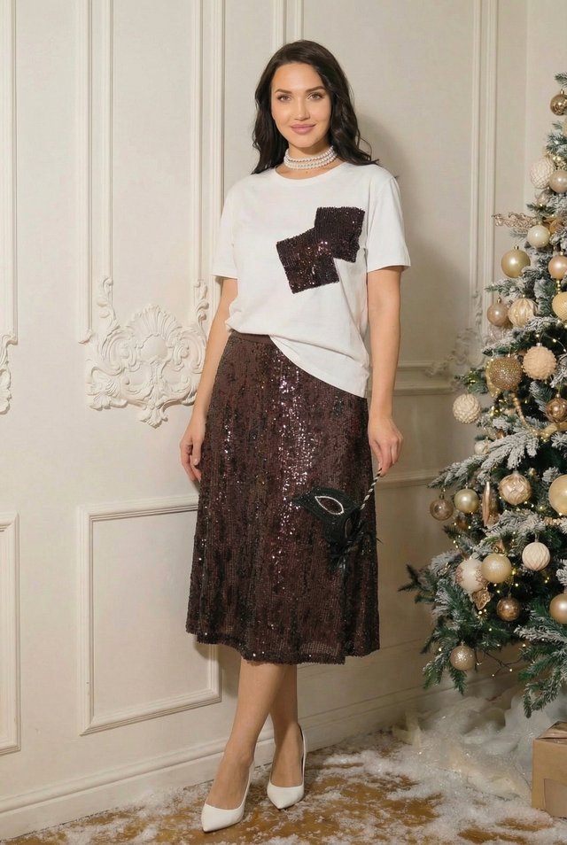 Футболка с декоративной аппликацией