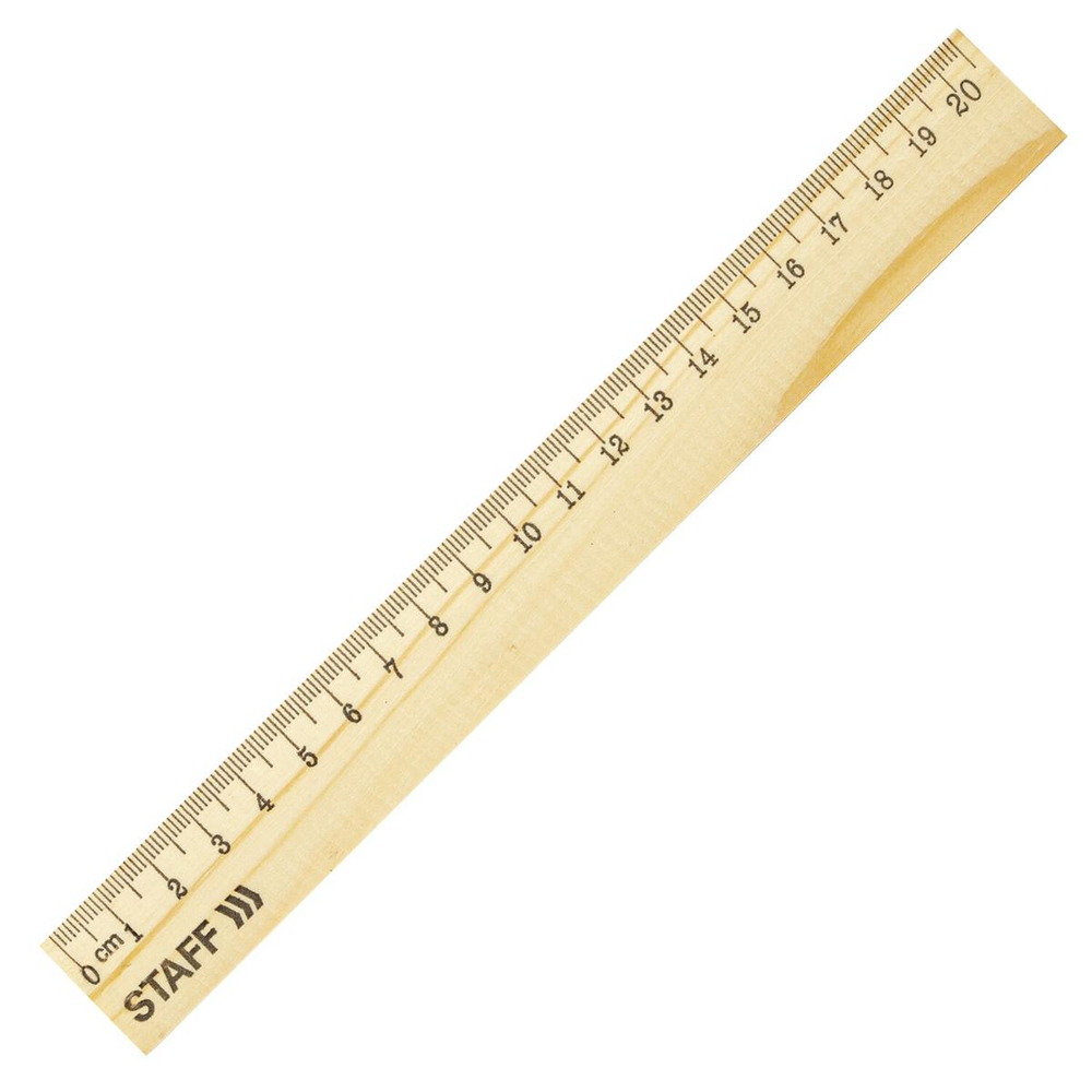 Линейка деревянная 20 см (STAFF)
