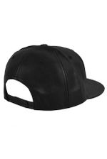 Бейсболка кожаная черная фото 2