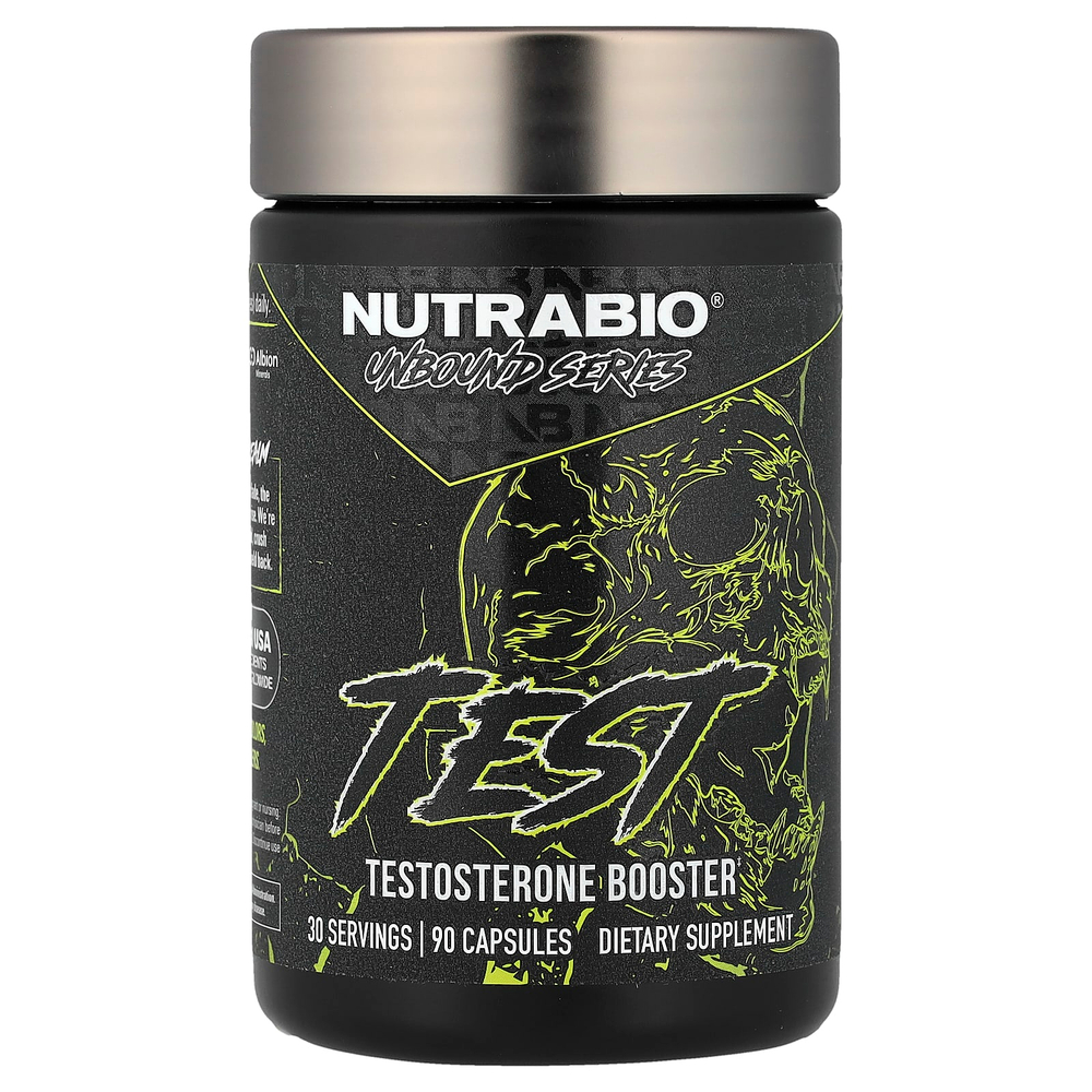 NutraBio, Test, Testosterone Booster, 90 капсул