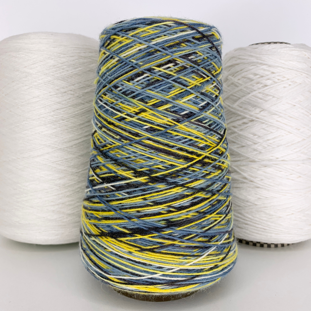 Caliza - Italy Stock- 75% шерсть, 25% п/а; 420м/100гр., мультиколор салатовый