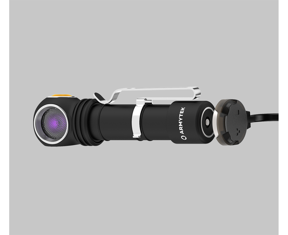 Фонарь налобный Armytek Wizard C2 WUV, белый свет и ультрафиолет, 1100 лм и 1595 мВт (400 нм), TIR 70°:120°, 1x18650 (в комплекте)