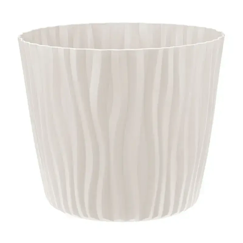 Кашпо ВОЛНА D250мм 8л с вкладышем Кремовый (комплект 8 шт)