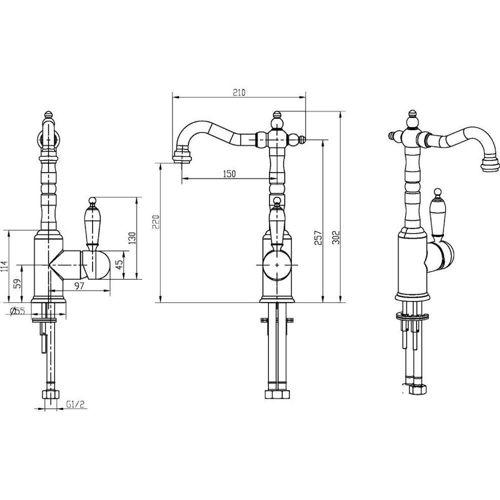 Смеситель для раковины Boheme Provanse Ripresa 362