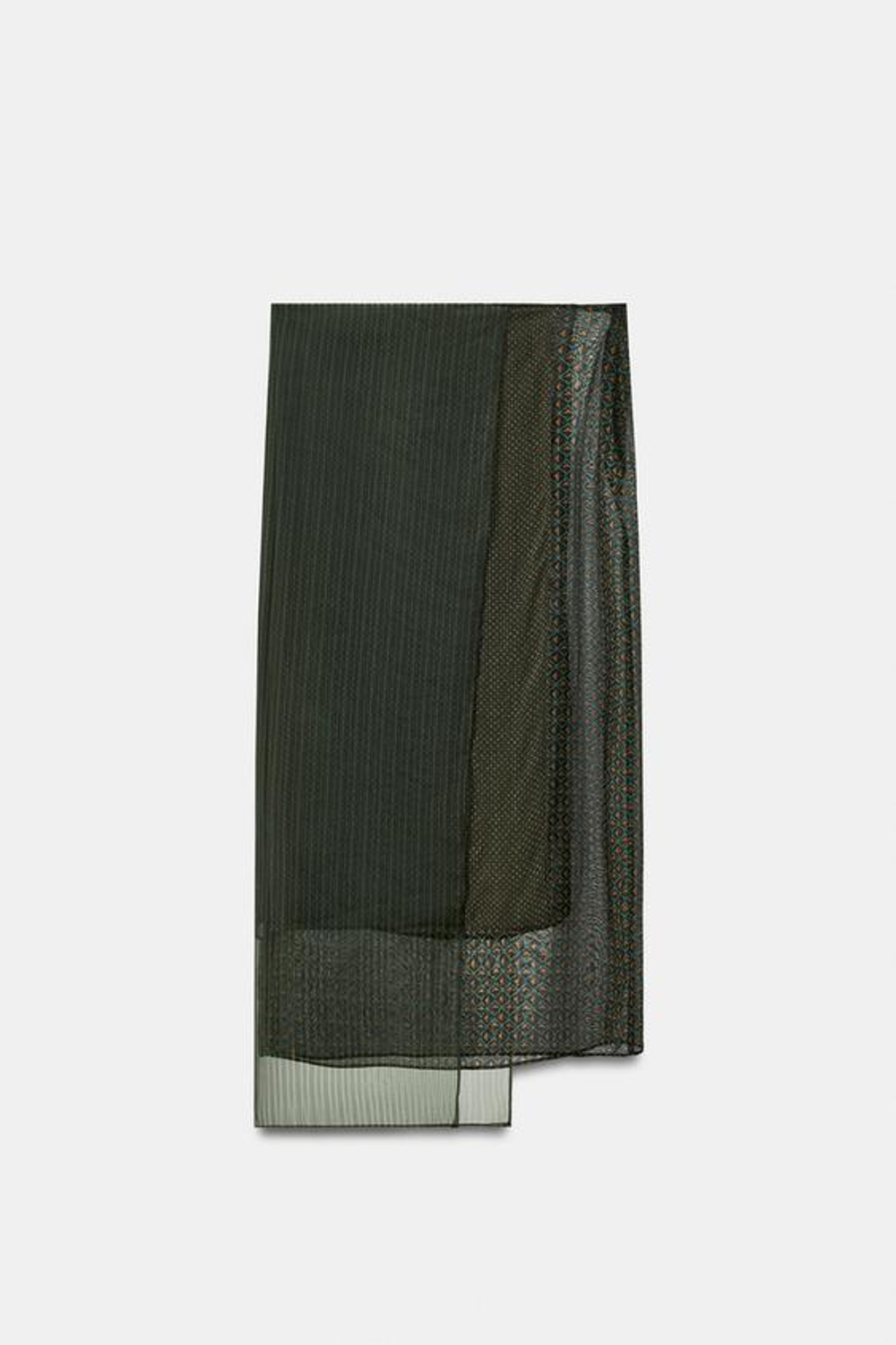 ZARA ЮБКА ПАРЕО ИЗ ВИСКОЗЫ 100%, ЗЕЛЕНЫЙ