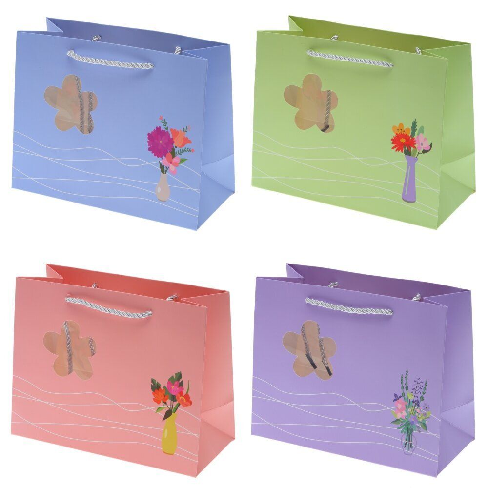 GAEM Пакет подарочный (бумага 210г/м2, блок 12шт), L22,5 W10 H17,5 см, 4в.