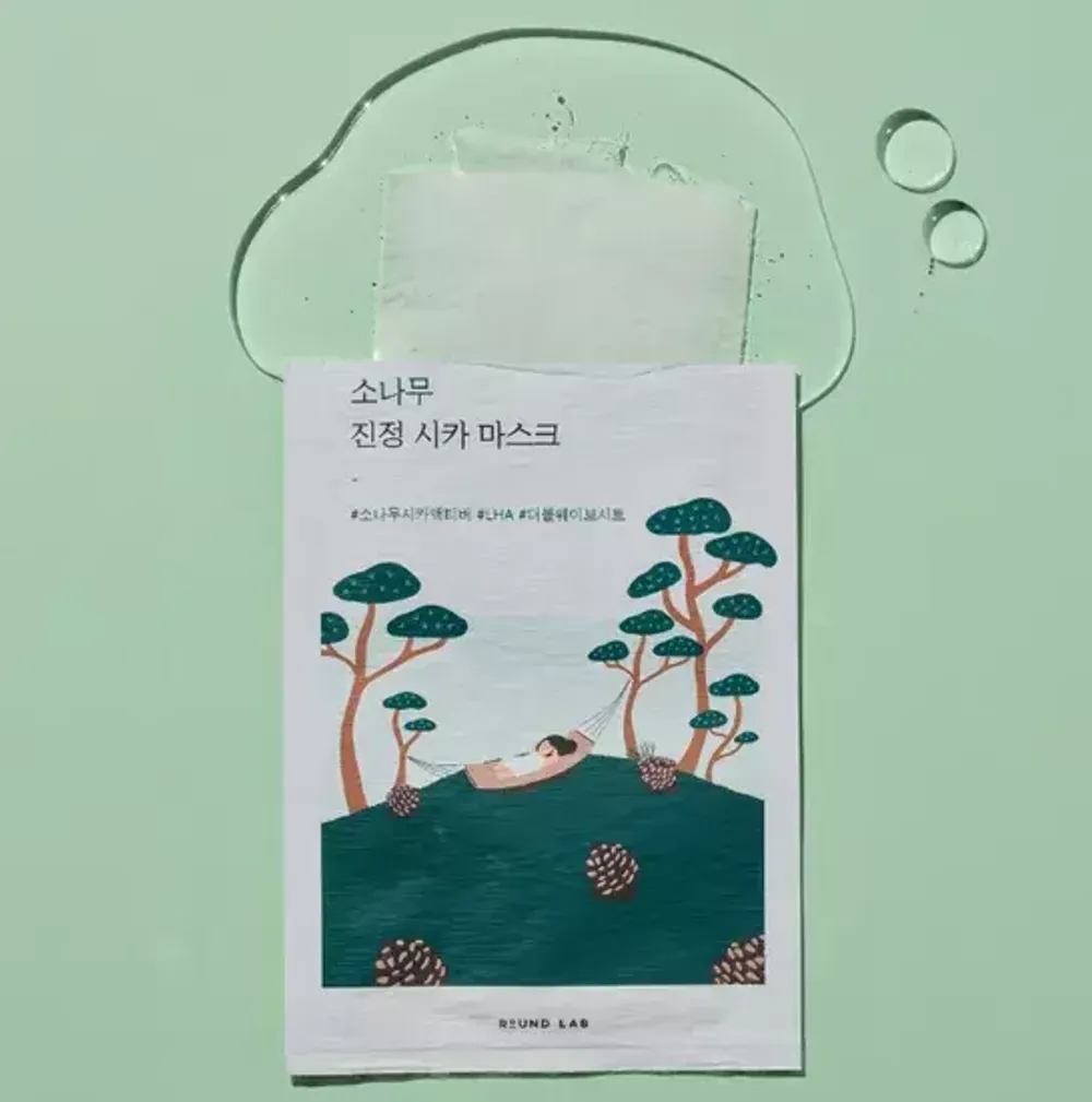 ROUND LAB Тканевая маска с экстрактами сосны и центеллы Pine Calming Cica Mask Sheet