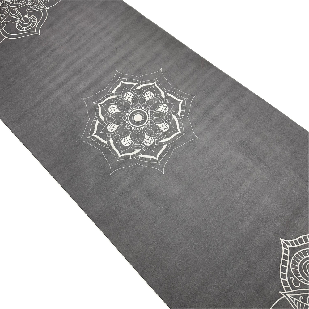 Тревел коврик для йоги Mandala Grey 185*68*0,1 см из микрофибры и каучука