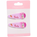 Зажимы для волос детские 2шт «Happy smile», зайка, микс 6 цветов, 5,5*1,5см