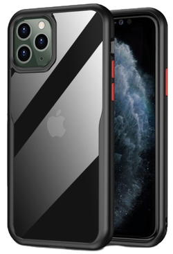 Чехол защитный на iPhone 11 Pro с черными рамками и красными кнопками, серии Ultra Hybrid от Caseport
