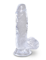 Прозрачный фаллоимитатор King Cock Clear 5 Cock with Balls - 15,2 см. (Цвет: прозрачный)