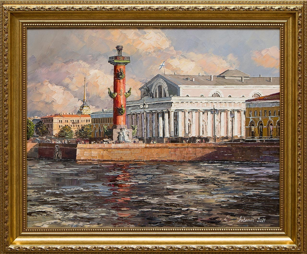 Картина маслом Стрелка Васильевского острова Артемис