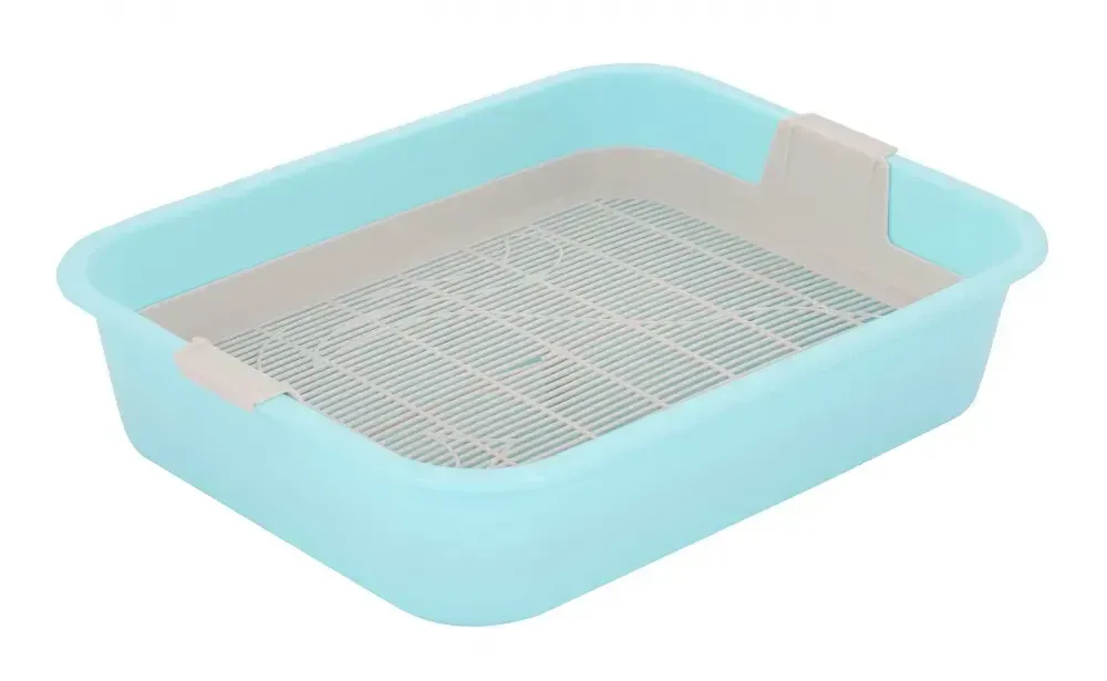 Туалет для кошек Мур-Мяу с сеткой голубой ЧК 330х255х75