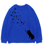 Свитшот "Английский бульдог и бабочки"