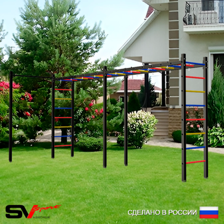 Уличные шведские стенки Sv Sport рукоход х 2 с комплектом турник прямой