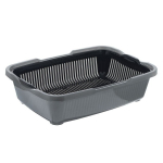 Туалет для котят с сеткой серебро-черный