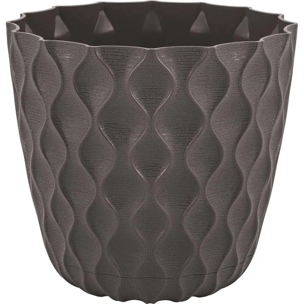 Горшок для цветов InGreen Wave с дренажной сеткой и съемным поддоном 1,4л, D145мм, горький