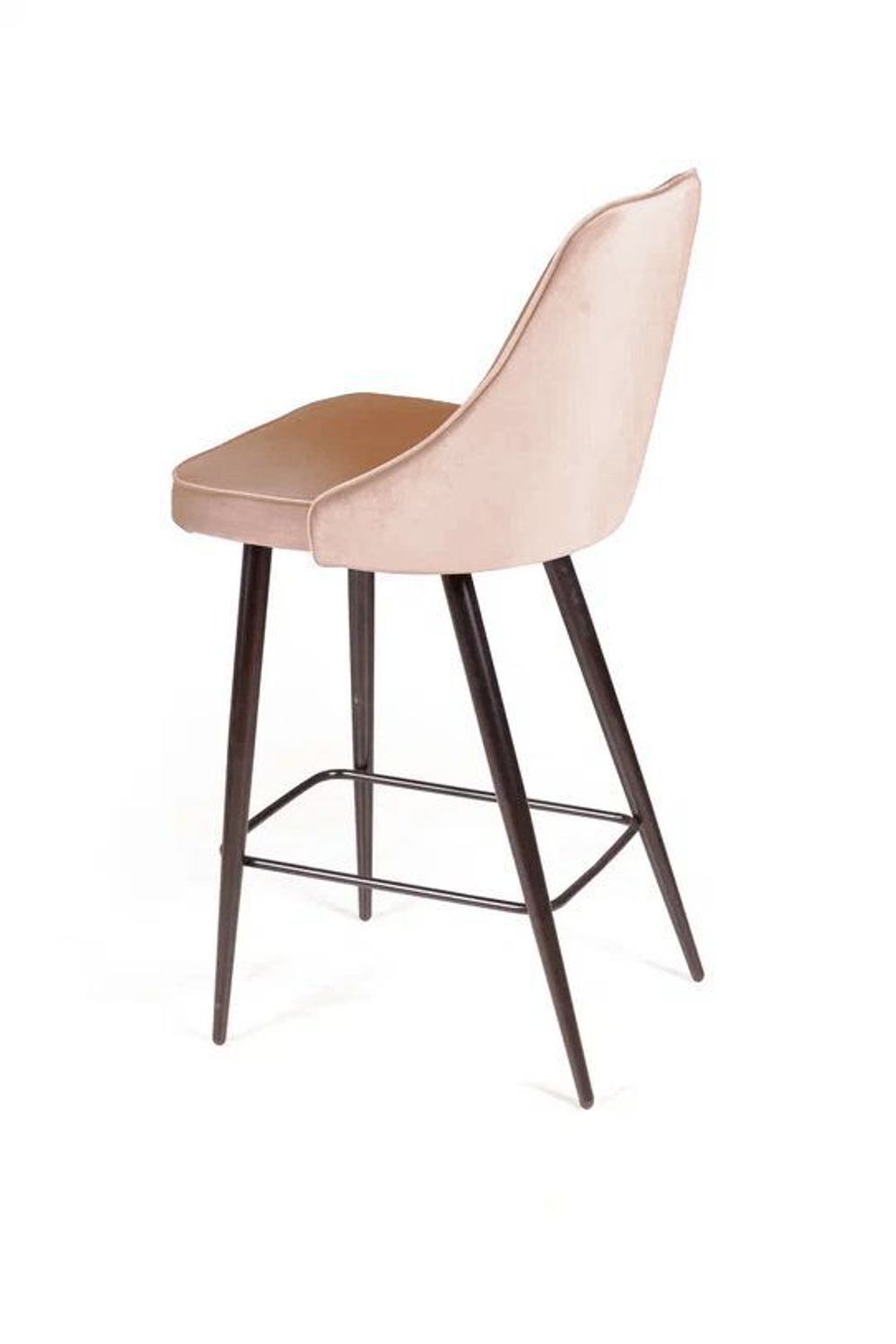 Стул полубарный Oliver, бархат бежевый 5/ чёрный конус