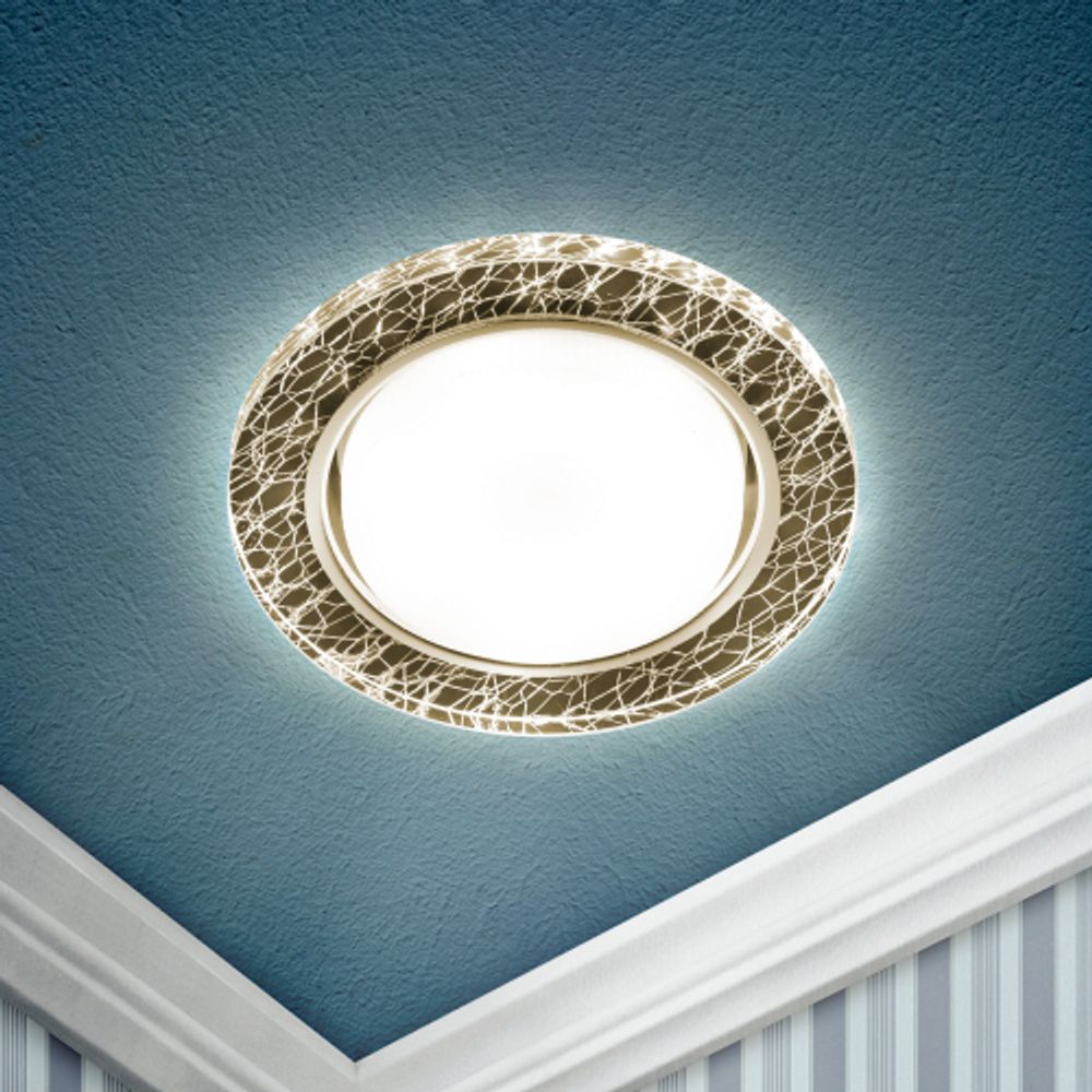 Встраиваемый светильник со светодиодной подсветкой ЭРА DK LD51 WH/BK GX53 белый черный | Встраиваемые LED светильники