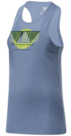 Женский топ теннисный Reebok Les Mills Graphic Racerback W - небесный