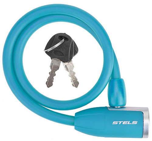 Трос-замок 10х650мм 84356 STELS с ключом со стальным тросом, синий