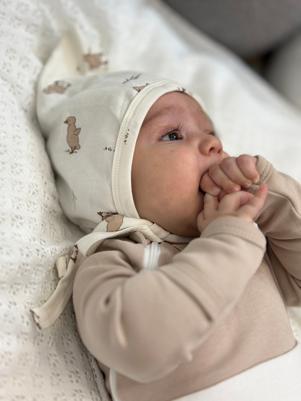 Чепчик Гномик Утята Экрю RinaAmari